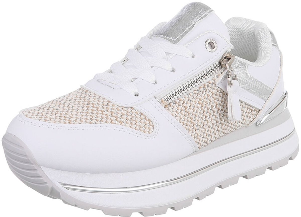 Sneaker - Vetersluiting en rits - Dames Mt:41