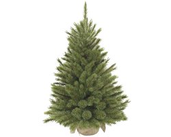 Triumph Tree Forest Frosted Kunstkerstboom H90 x D62 cm - Kunstboom in Jute Zak - Kunst Kerstboom voor Binnen - 106 Tips - Groen