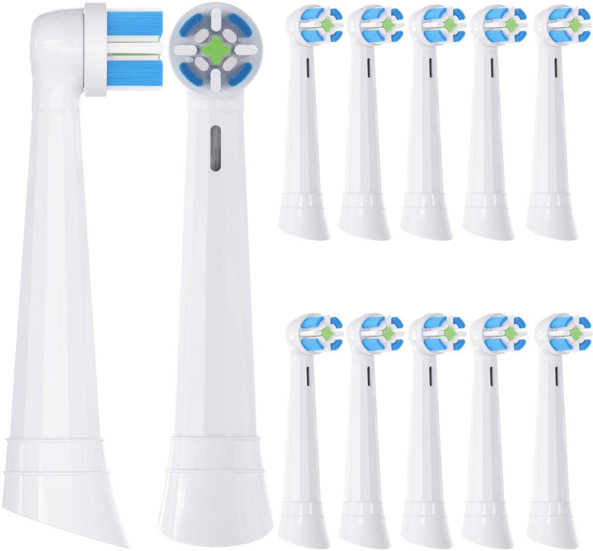 SnelShoppen - 12-pack iO Tandenborstelkoppen voor Ultimate Clean Elektrische Tandenborstel - Wit, M - Compatibel, Hoge Kwaliteit, Ideaal voor Dagelijk