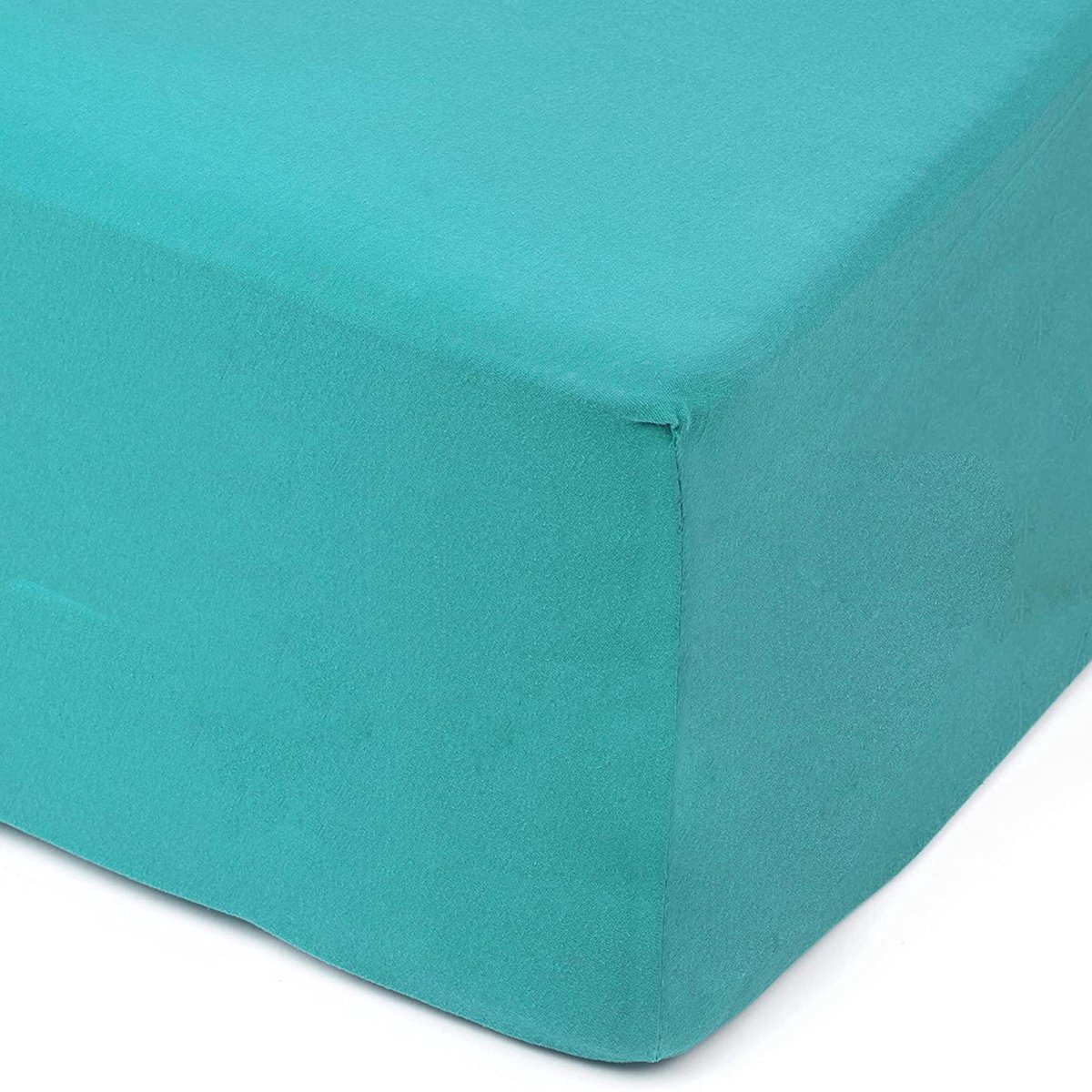 SnelShoppen - Hoeslaken 200 x 200 cm, 50 cm Diepe Hoes, 100% Katoen, Blauwgroen, Perfect voor Boxspring, Dekbed, Comfortabel, Ademend, Ideaal voor Sla