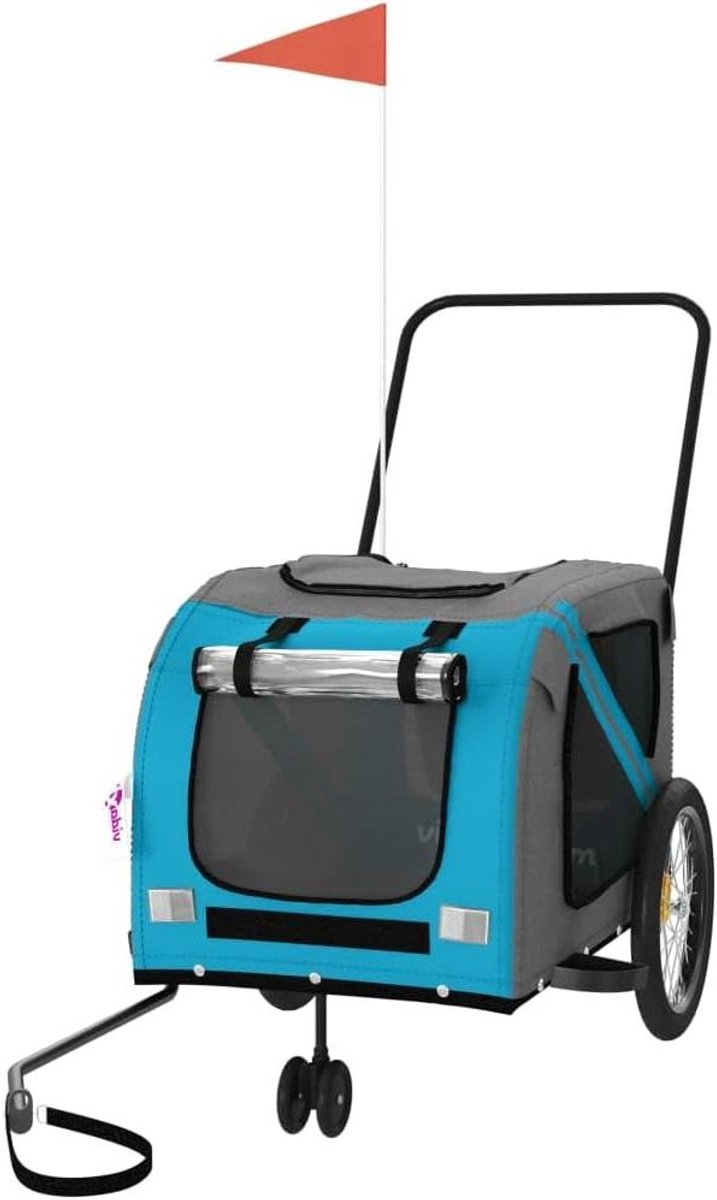 Hondenfietskar - Fietskar buggy - Comfortabel reizen - Duurzaam ijzeren frame - 134 x 68 x 72 cm - Blauw