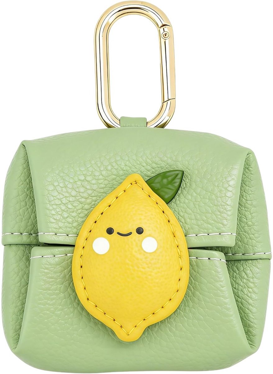 longziming -Mini Opbergtasje - Etui voor Oordopjes - PU-Leder - Met Sleutelhanger - Beschermend en Compact - Voor Kleine Accessoires - 8 x 8 x 3 cm