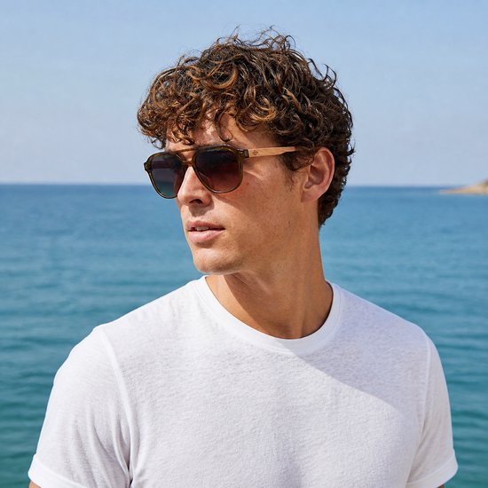 Wooda® Zonnebril Aviator - Groen Transparant - Gepolariseerd - Roca Llisa TR Green Marrón Degradé van Wooda — afbeelding 4