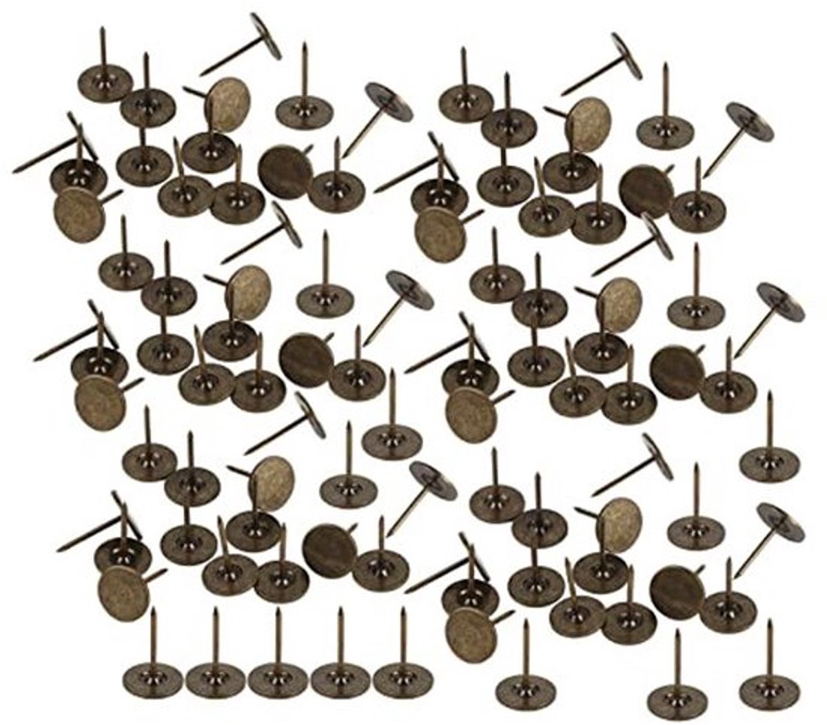 Bekledingsnagels 100 Stuks - Antieke Bekledingsnagels - Cyaanbrons - IJzer - Platte Kop - Afmetingen 14 x 20 mm - Bekledingspijkers