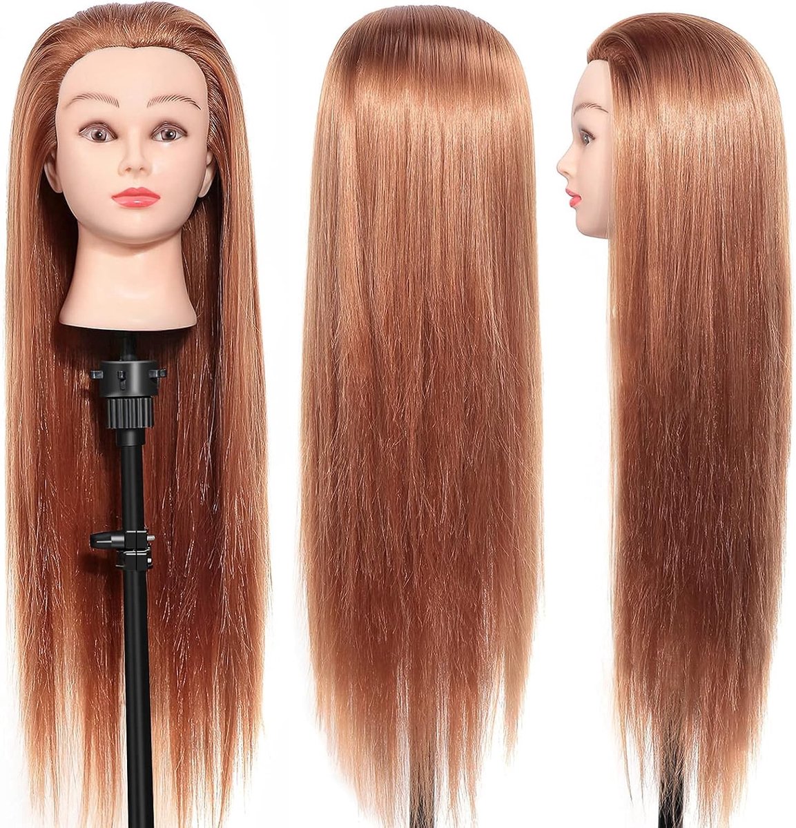 Mannequin hoofd voor haarstyling, DIY haaraccessoires en oefenhoofd voor kappers en schoonheidsspecialisten, geschikt voor verven en bleken
