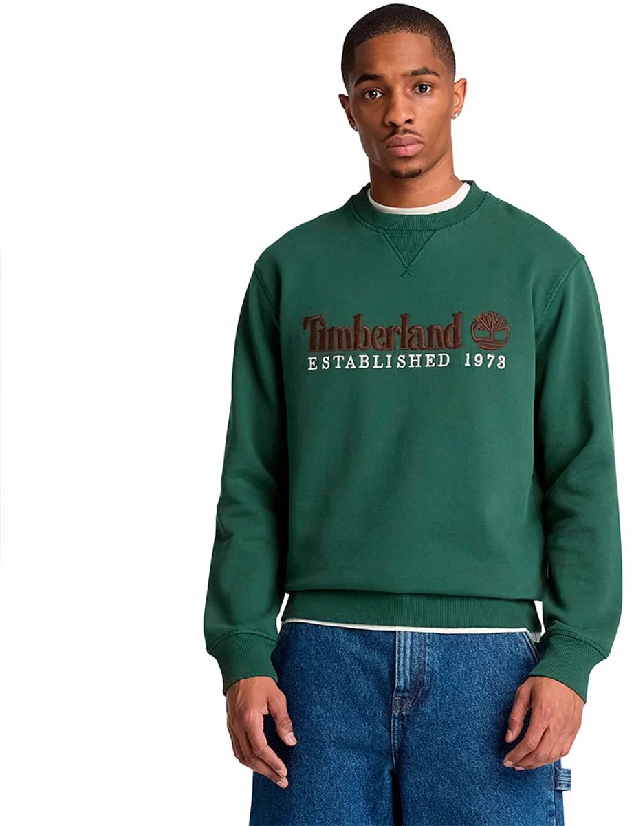 Timberland Established 1973 Embroidered Logo Crew Hoodie XL Man Sycamore
