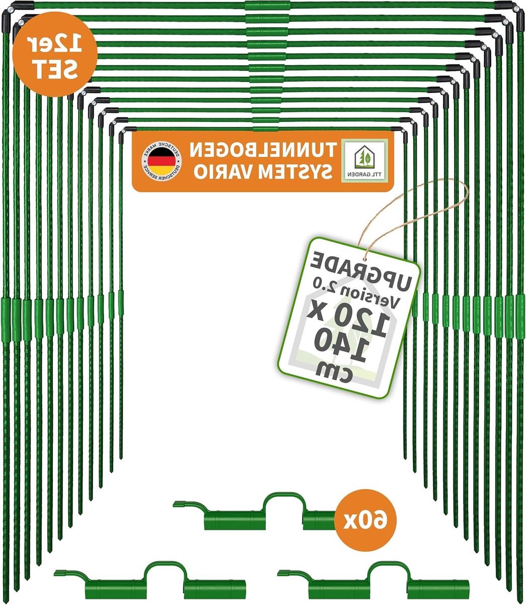 Tunnelbogen Set - Plant Tunnel Bogen - Planten Beschermen - 4 Variabele Maten - 12 Stuks - Groen