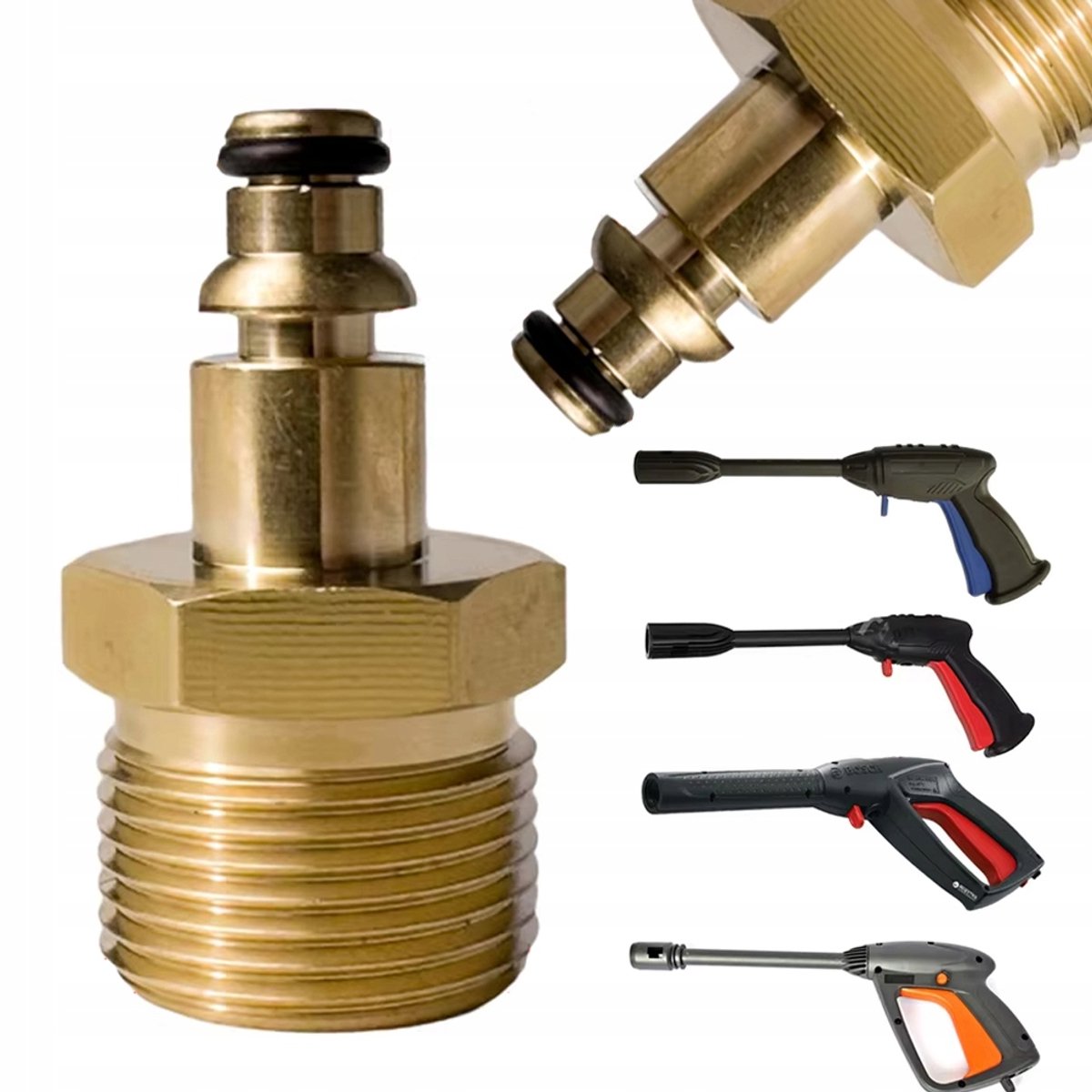 Rosfix Adapter Vervanging - M22x1,5 Draad Ø14 mm - Messing, Corrosiebestendig - Geschikt voor Bosch, Black&Decker