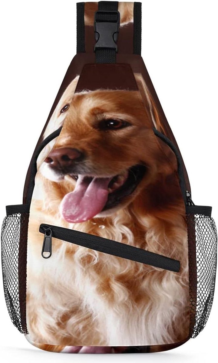 Honden Sling Rugzak - Crossbody Borsttas - Reizen en Wandelen - Waterdicht Polyester - 14 inch - Meerkleurig