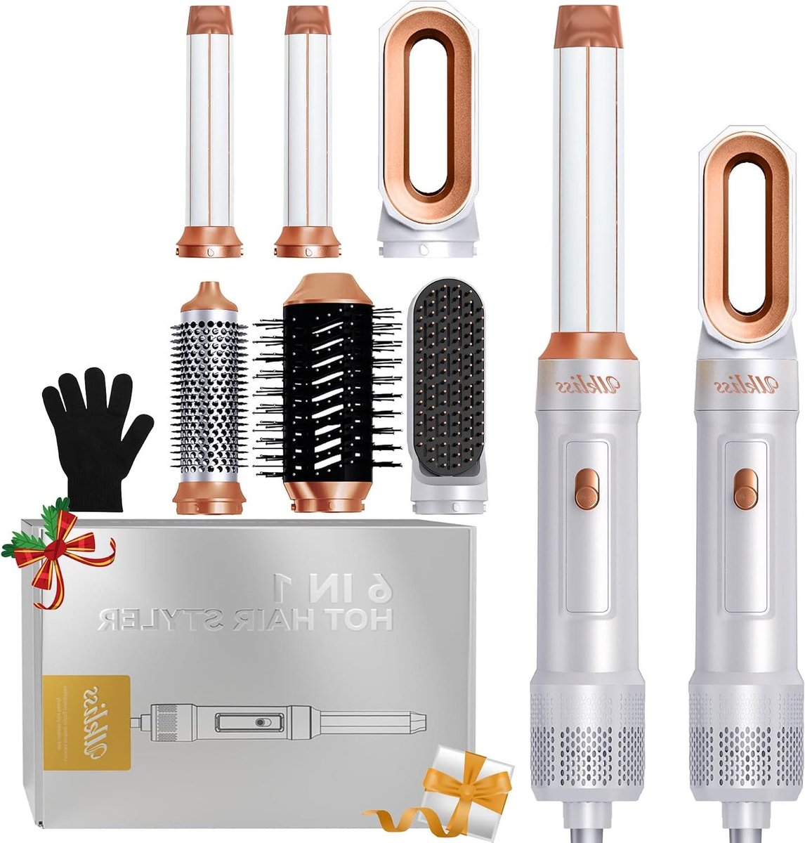 Haarstyler Set - Multi Styler - Haar Stylen - 6-in-1 Functionaliteit - 1000 W Vermogen - Wit