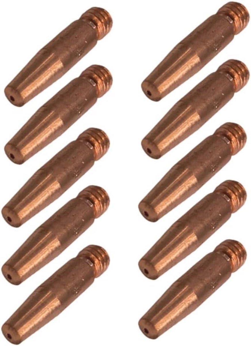 Contacttips Lasmondstukken - Taps Toelopende Tips - MIG Lassen - Koperlegering - 10 Stuks - Koperkleurig