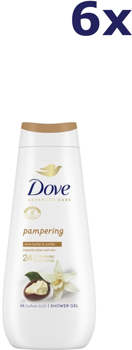 6x Dove Douchegel – Shea Butter & Vanille 400 ml