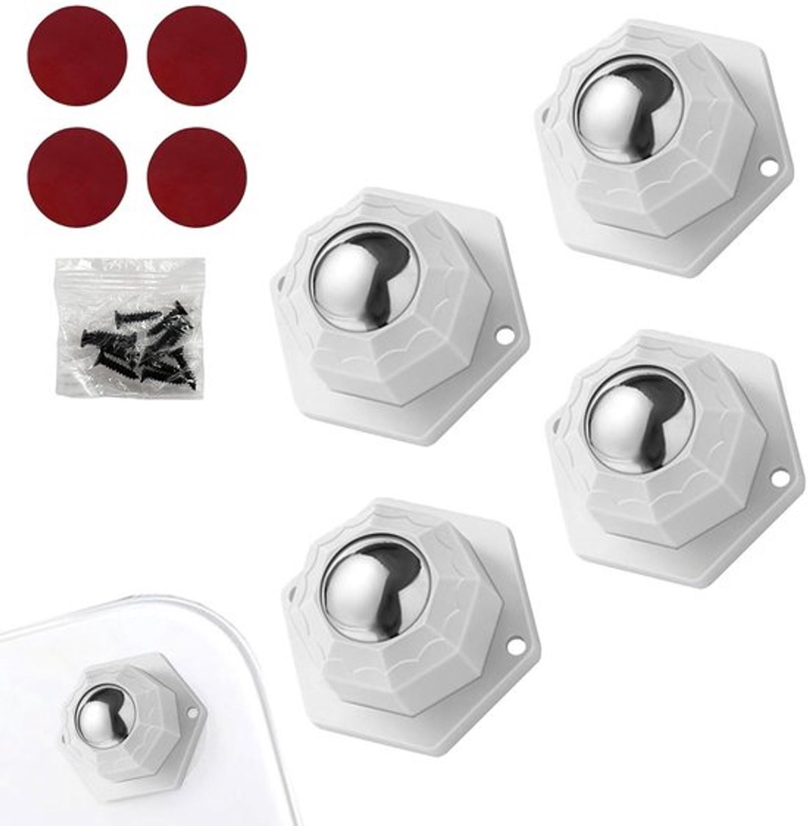 Set van 4 Zware Vloerwielen voor Meubels, Universele 360° Beweegbare Casters, Ideaal voor Zware Meubels en Vloerbescherming