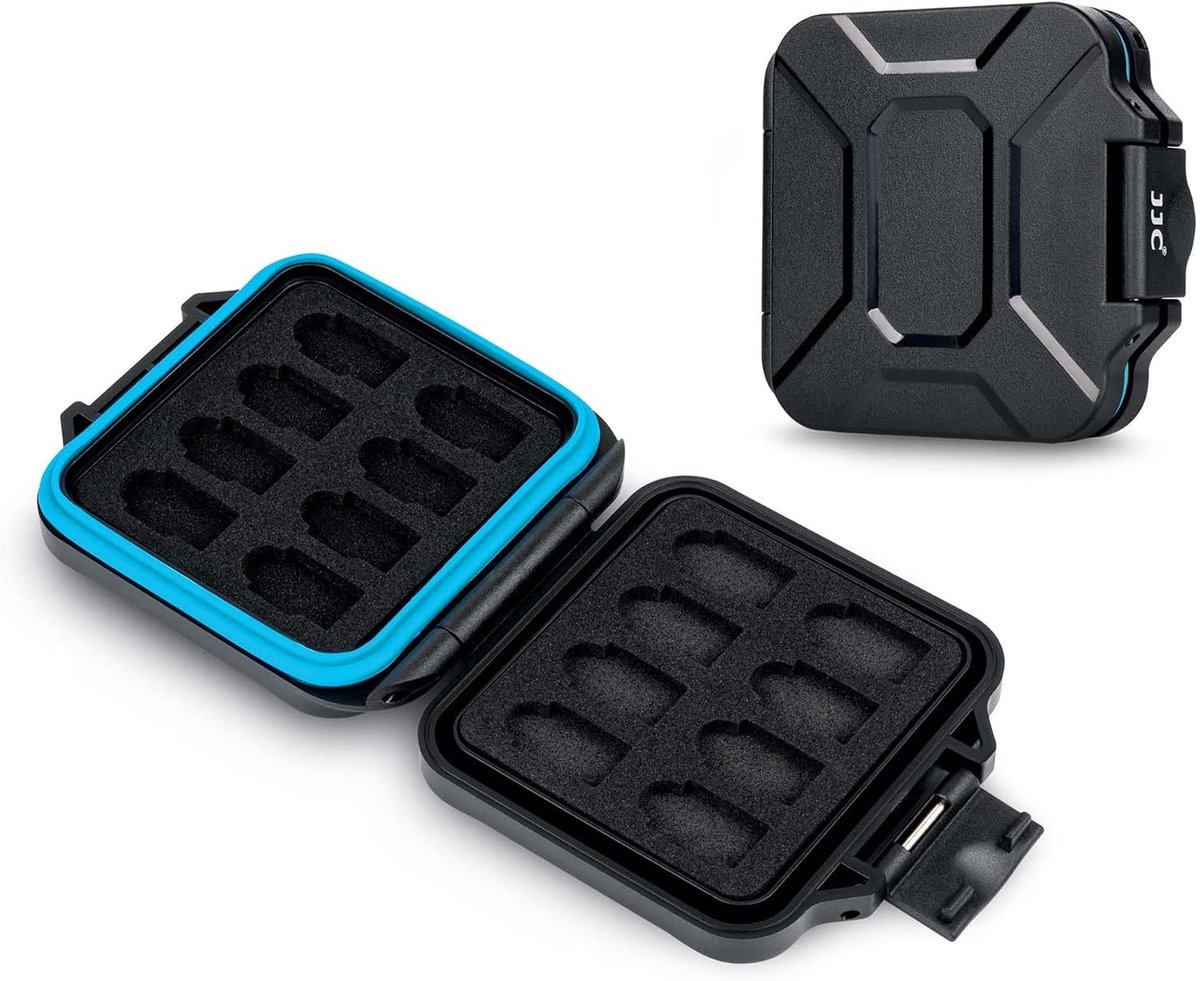 Georganiseerde Geheugenkaartdoos met 16 Compartimenten voor Micro SD, Micro SDXC en Micro SDHC - Waterdicht, Schokbestendig en Compact voor Veilig Transport