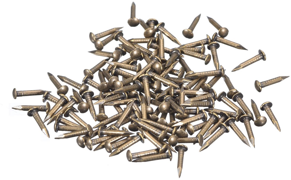 280 Stuks Messing Spijkers met Rond Hoofd 1,2x8mm voor DIY Projecten