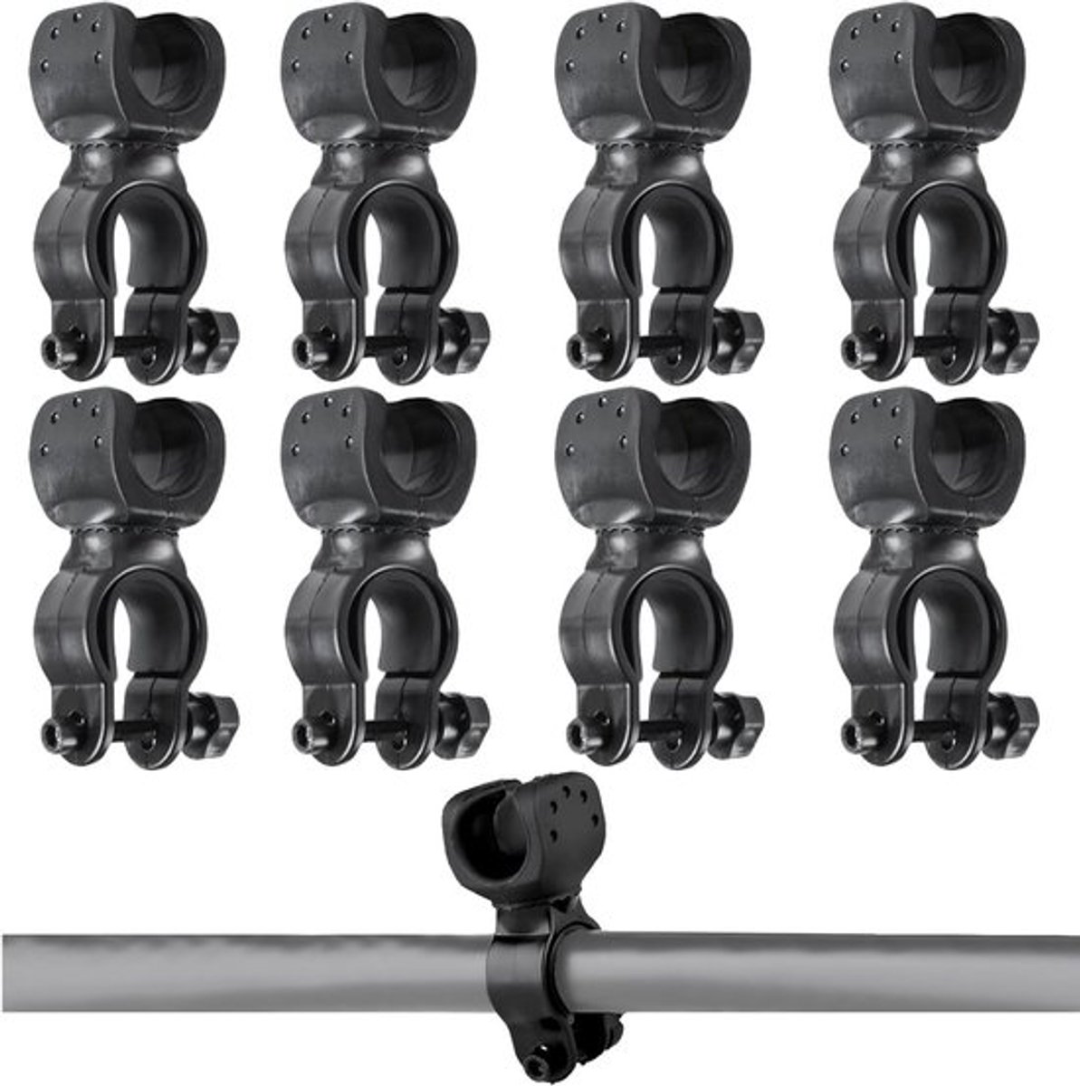 Praktische 360 Graden Rotatie Wandstokhouders - Universele Accessoires voor Fietsen, Rollators en Scooters, Set van 8 Stuks