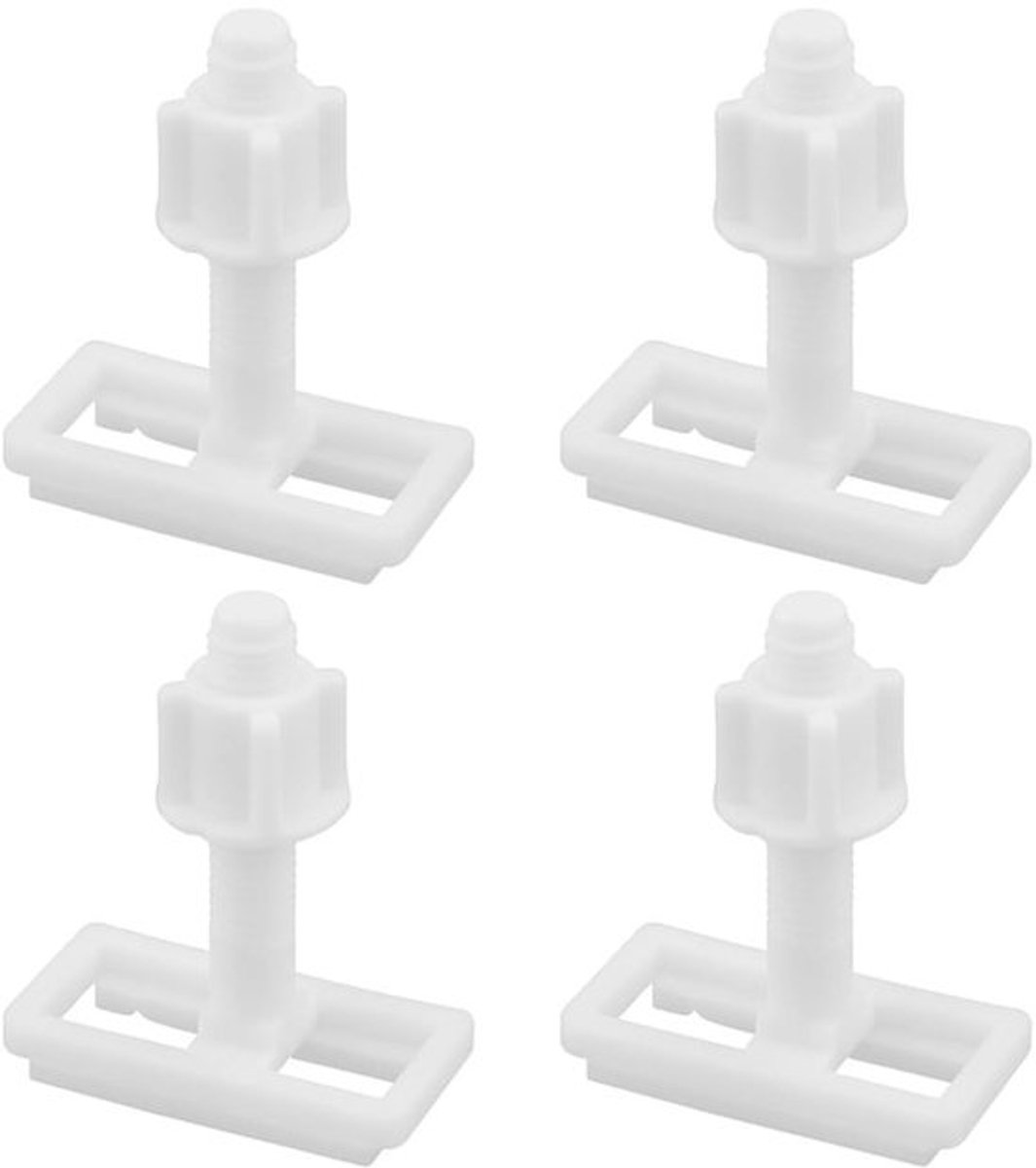 Toiletzitting Schroeven 8 Stuks - Vervangende Bouten - Plastic Moeren - Bevestigingsscharnieren - Eenvoudig te Installeren - Compact Ontwerp