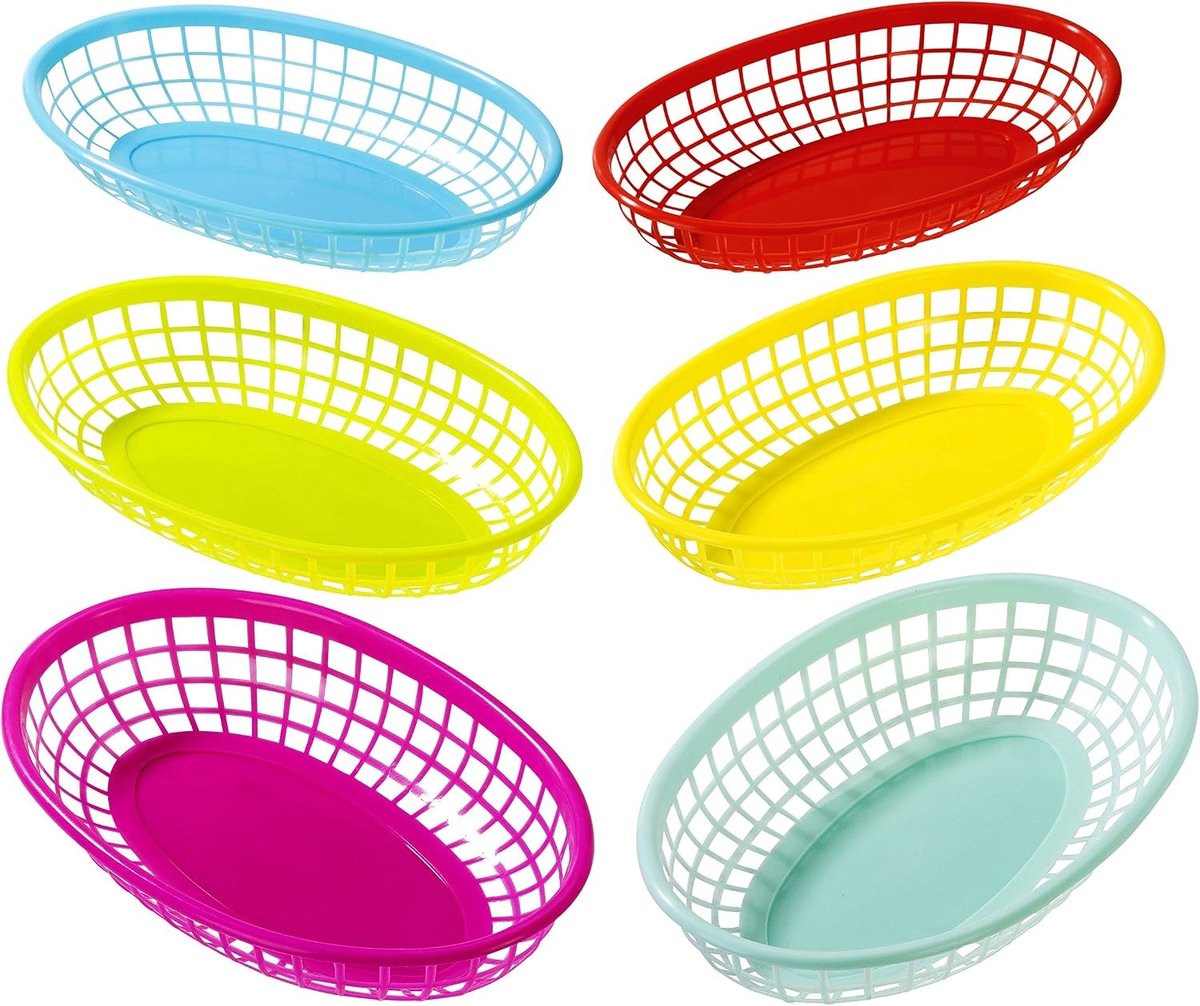 Tacohouder - Meerkleurig - 23 x 15 x 5,5 cm - Plastic voedselmanden - Voor feesten en picknicks