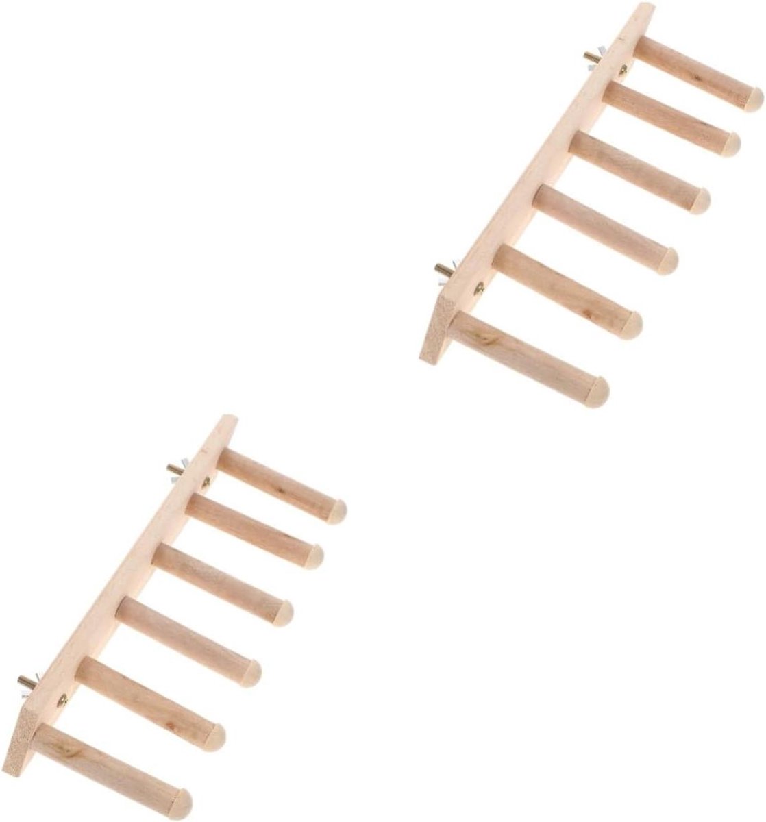 Kattenklimrek Set - Kattenmeubel Trapjes - Katten Actief Houden - Stevig Houten Ontwerp - 2 Stuks 30 cm - Houtkleur