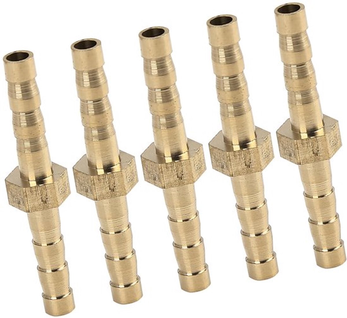 Slangschroefverbinding Messing - 4 mm - 5 Stuks - Hoge Slijtvastheid - Corrosiebestendig - Voor Water/Gas/Olie - Fitting