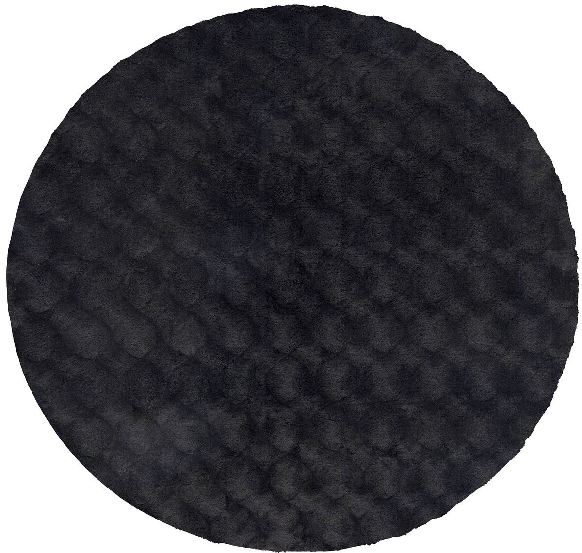 Padiro rond hoogpolig vloerkleed Ø 200 cm - antraciet - modern effen design - geschikt voor vloerverwarming - van polyester