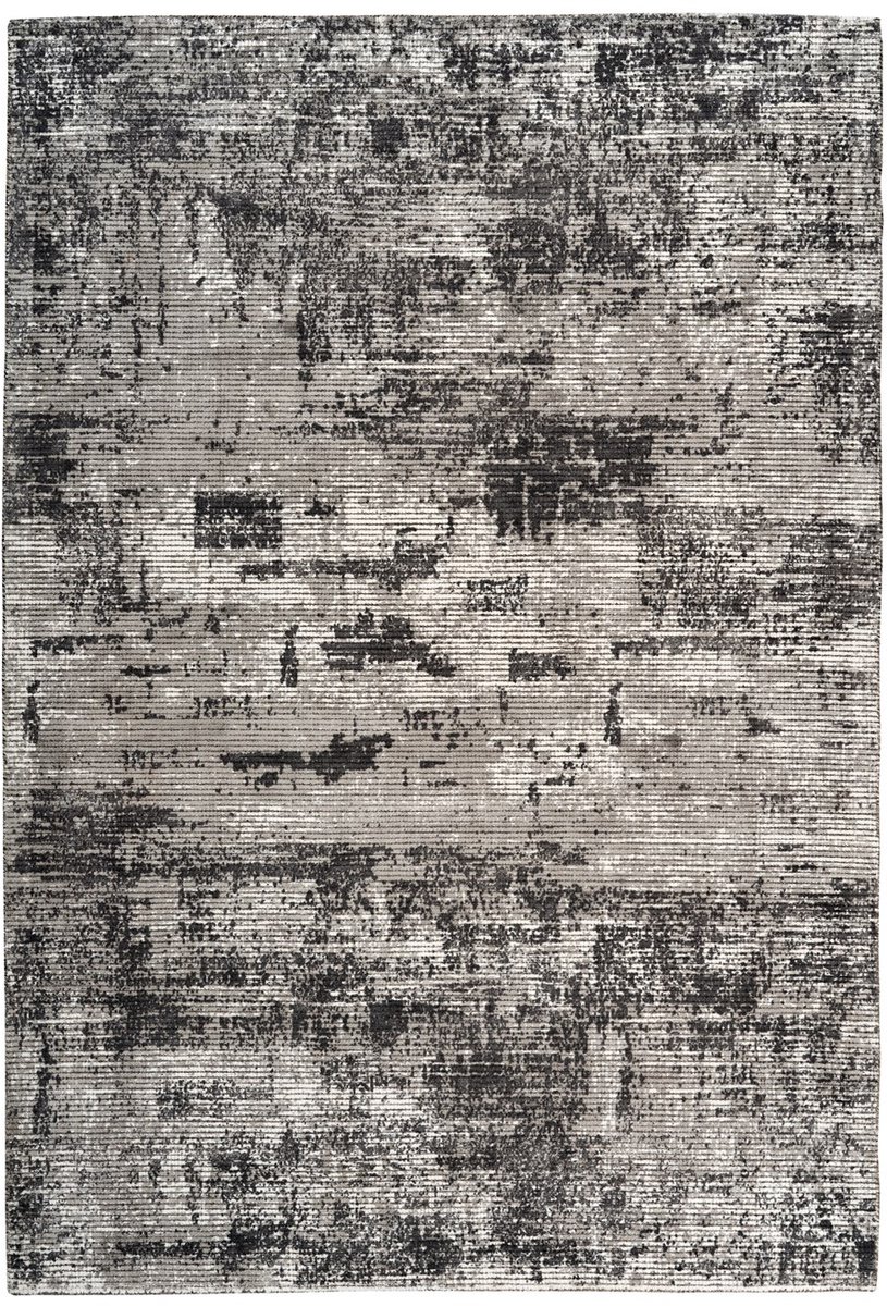 Padiro laagpolig vloerkleed 120 x 170 cm - antraciet - modern abstract design - geschikt voor vloerverwarming - van viscose