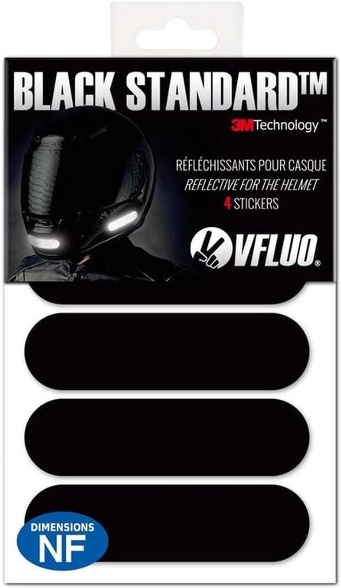 SnelShoppen - Motorhelm Reflecterende Stickers Kit - 4 Stuks - 3M Technologie - Zwart - Voor Motor, Fiets, Speelgoed en Kinderwagens - Eenvoudig te In