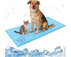 Koelmat Huisdier - Zomerse Afkoeling - Comfort Verhogend - Zelfkoelend Gel Design - 90 x 50 cm - Blauw