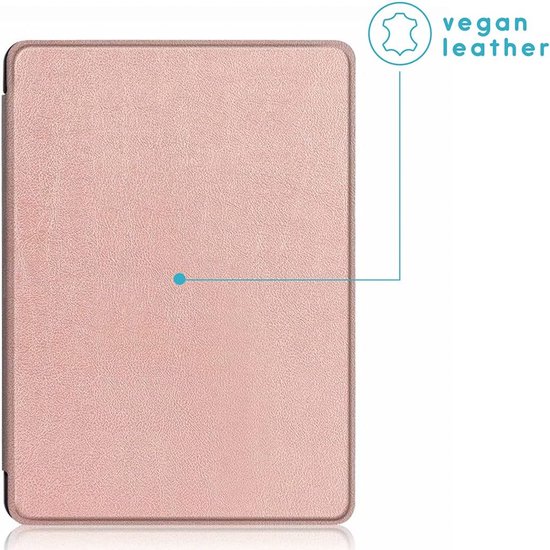 Bookcase Kobo Nia - E-reader hoes - Bescherming e-reader - Versterkte hoeken - 17.3 x 13 x 1.5 cm - Roodgoud — afbeelding 4