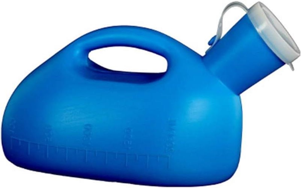 Noodurinoir Fles - Draagbaar Urinoir Heren - Reizen en Noodgevallen - Verdikt Geurloos PP Materiaal - 1 Liter Capaciteit - Wit