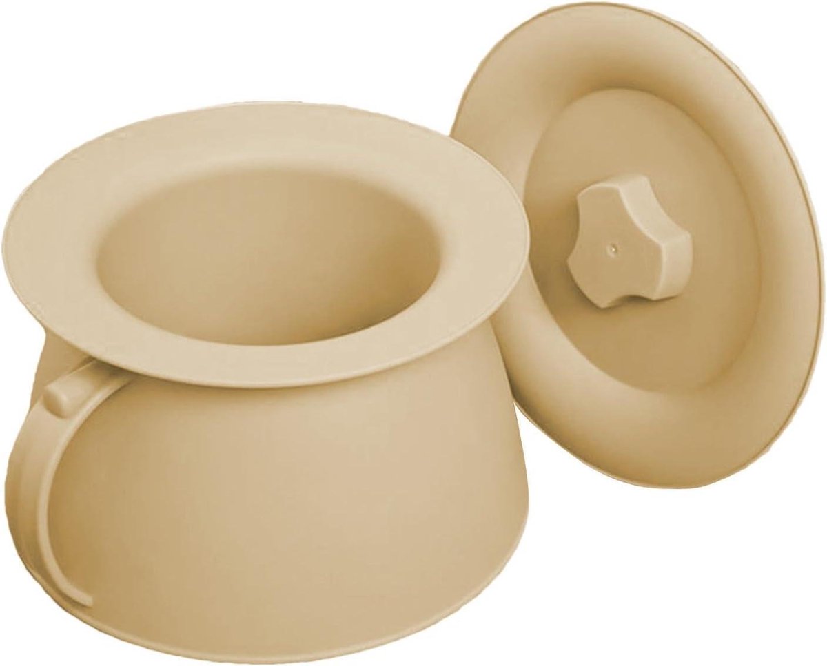 Draagbare Kamerpot - Urinoir Spittoon - Noodsituaties Thuis - Stabiele Platte Basis - 1.5 Liter - Wit