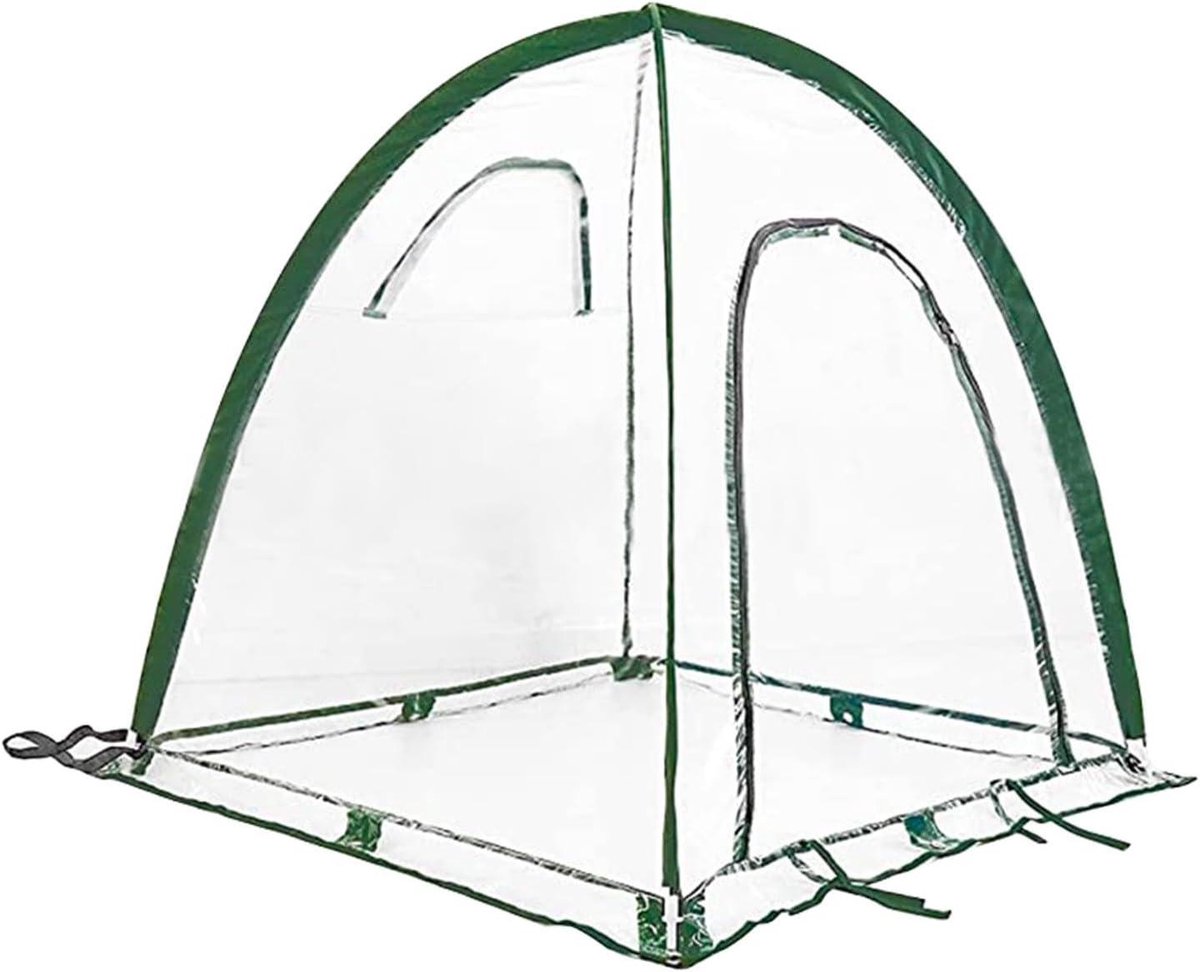 Draagbare Broeikas - Mini Tuinhuis Plantentent - Planten Beschermen - Verstelbaar Ventilatiesysteem - 92 x 92 x 100 cm - Transparant