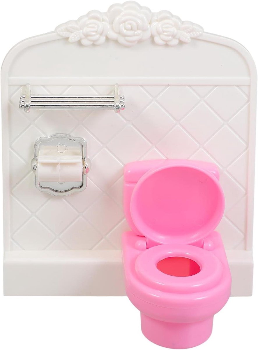 Miniatuur Toilet - Poppenhuis Accessoire - Decoratief Speelgoed - Realistisch Ontwerp - 14 x 12 x 7.5 cm - Multi