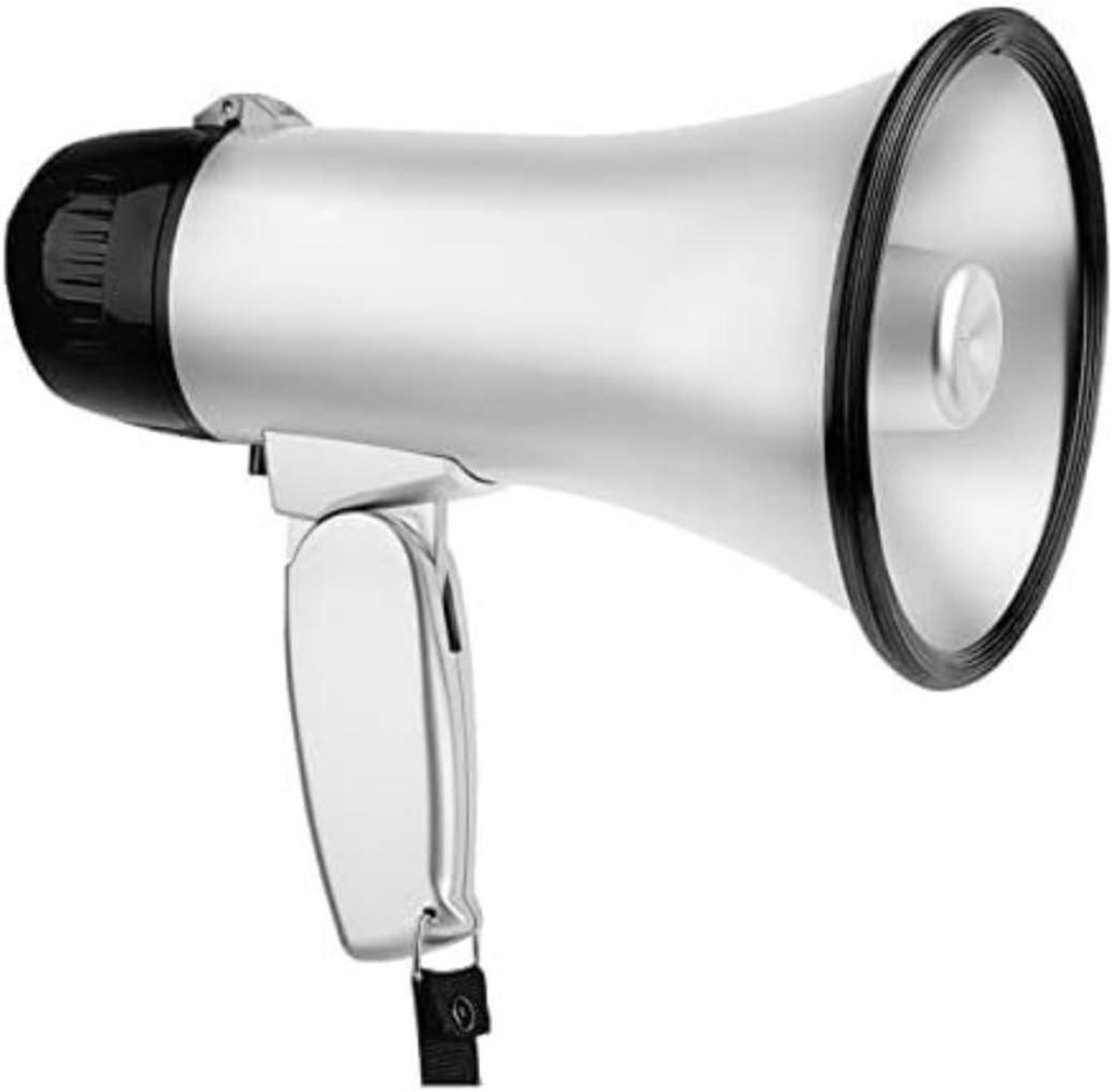 Megaphone met Sirene - Luidspreker Bullhorn - Publiek Aanspreken - Draagbaar Lichtgewicht - 250 Meter Bereik - Wit
