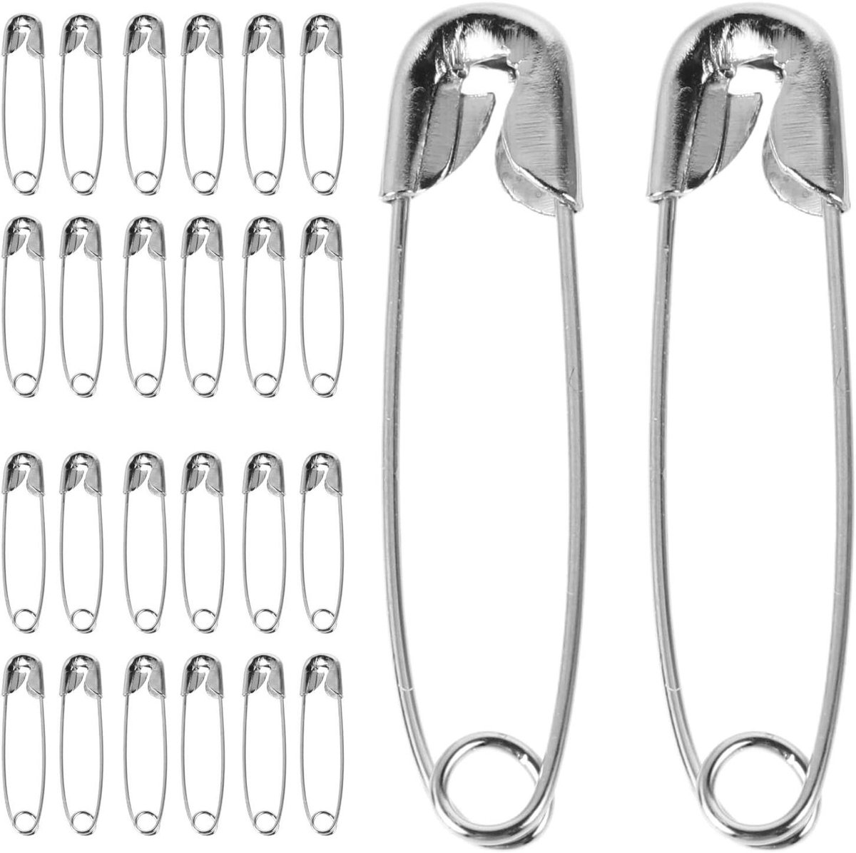 Veiligheidsspelden - Kleding spelden - Kleding repareren - Roestvrij staal - 30 mm - Zilver