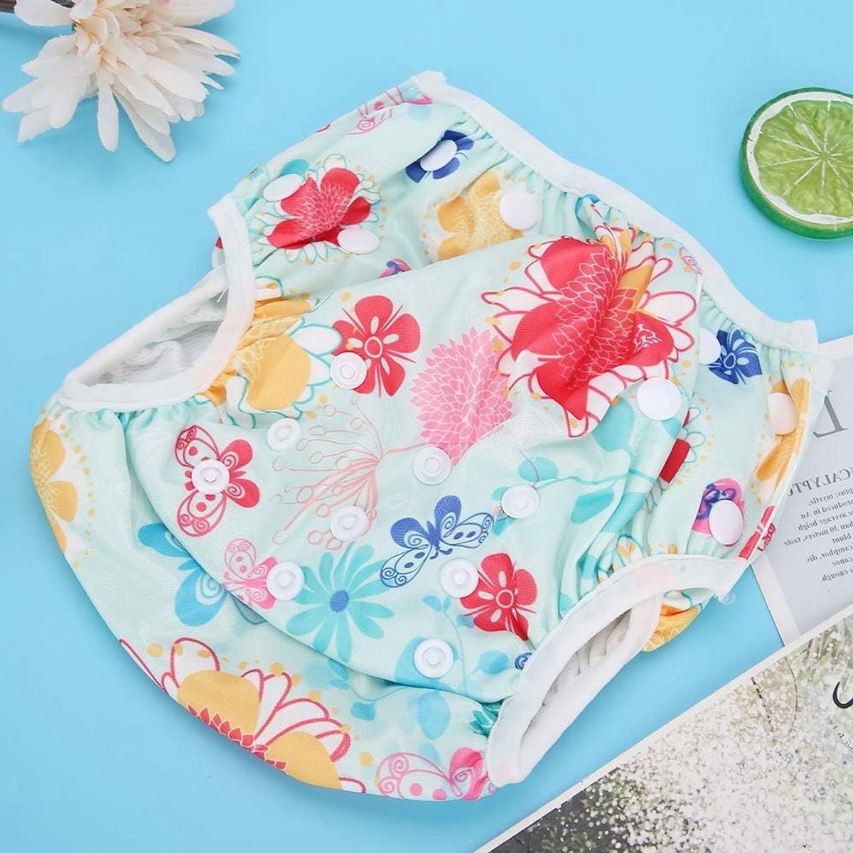 Babyzwemluier - Wasbare zwemluier - Veilig zwemmen - Verstelbare taille - 5-25 kg - Blauw