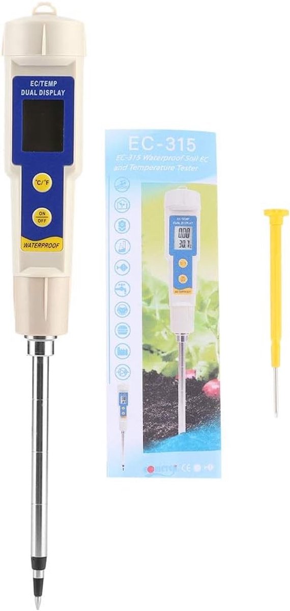 Digitale Bodem EC Meter voor Saliniteit, Elektronische Tester voor Tuin, Boerderij en Plantenzorg