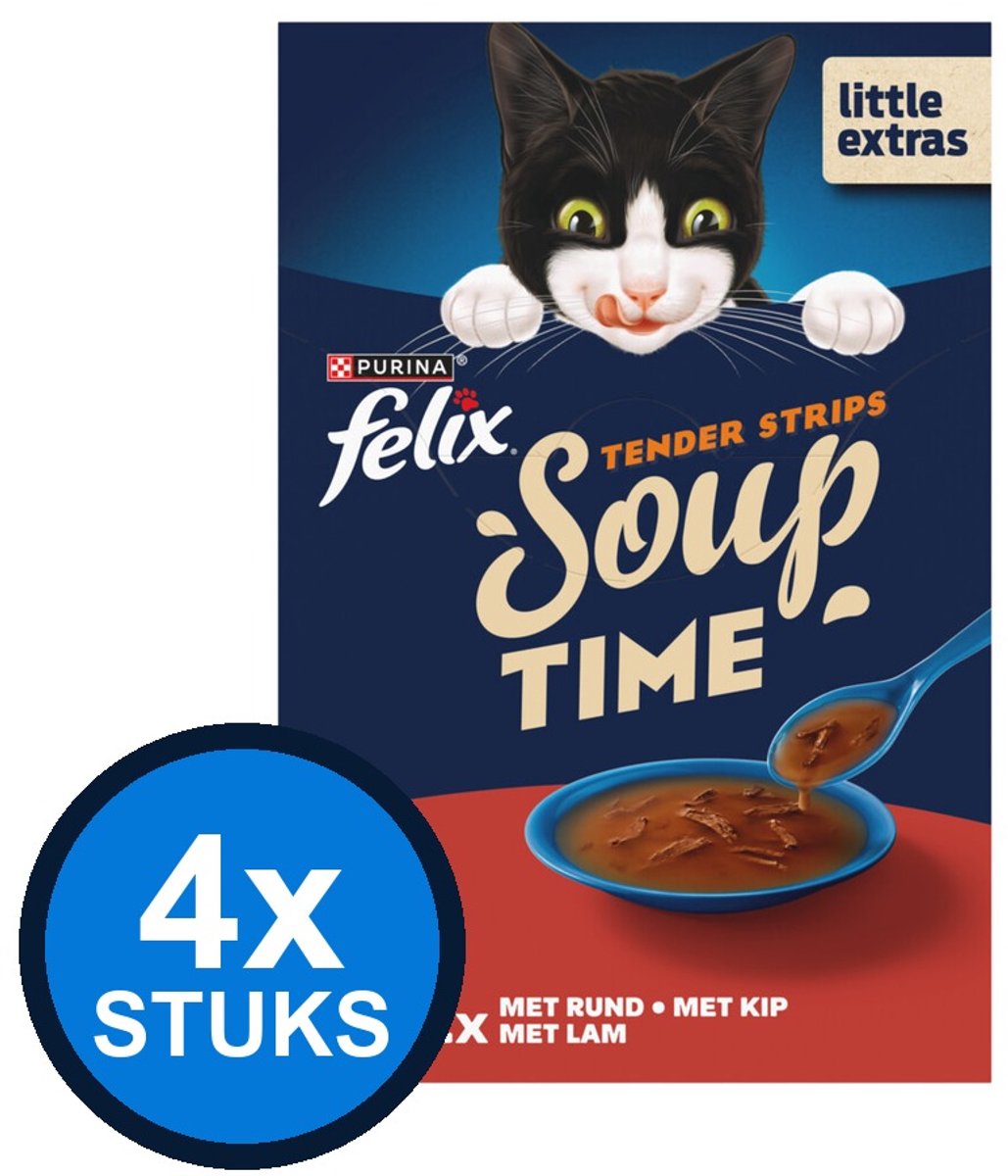 Felix Felix Soup Vlees Selectie - Kattenvoer Natvoer 6x48g