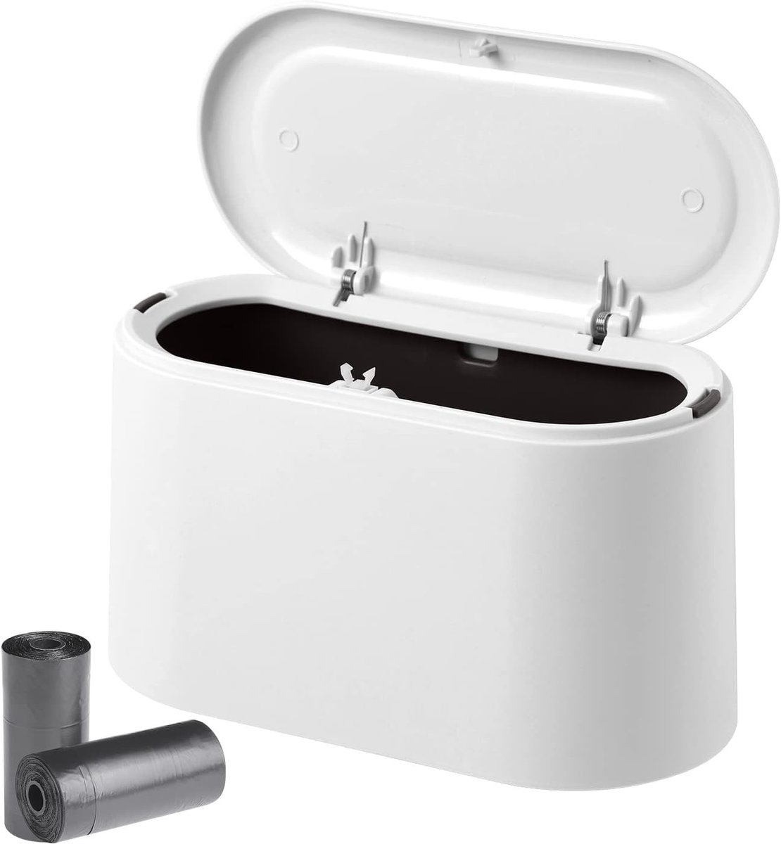 Compostemmer 5 liter - Wit - 22 x 11 x 13 cm - Plastic Mini Tafelafvalemmer met Deksel - Voor Thuis en Kantoor