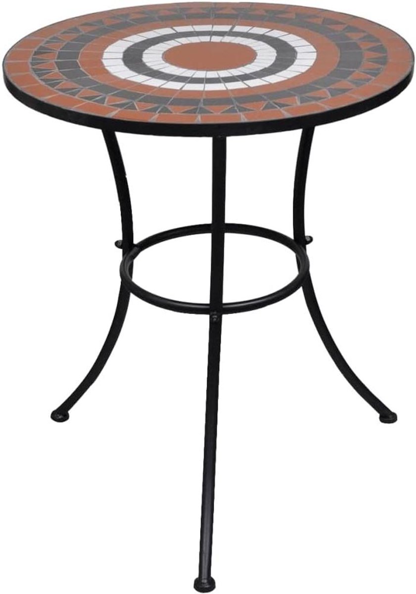 Mozaïek Bistrotafel - Keramische tuintafel - Terras Genieten - Robuuste ijzeren frame - 60 cm - Terracotta wit