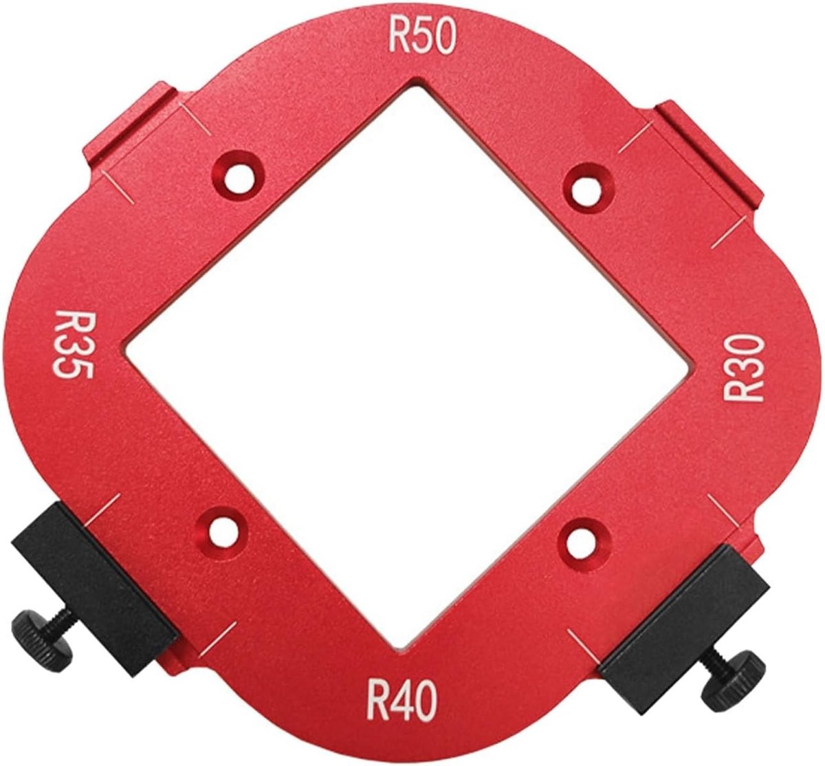 Hoekradius Freesjablonen voor Routeren - 4-in-1 Positioneringsjig voor Houtbewerking en DIY Projecten