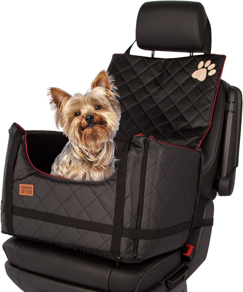 Honden Autostoel - Reismand Hond - Veilig Reizen - Luxe Kunstleer - 45x35x33cm - Zwart