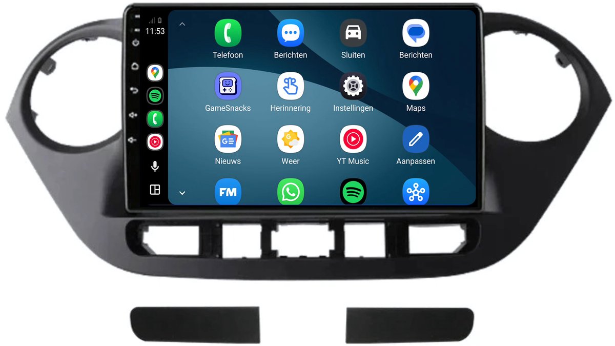 CarPlay autoradio geschikt voor Hyundai i10 | 2014 t/m 2017 | Cartronix CTX-7016 | 2014 2015 2016 2017 | 9 inch | Android 15 | Draadloos Apple CarPlay & Android Auto | 2GB + 32GB | Bluetooth & Wifi