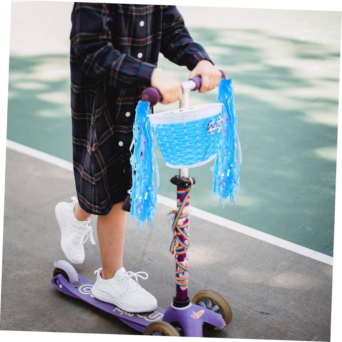 Kinder Fietsmand Set - Scooter Mandje - Fiets Versieren - Universele Compatibiliteit - 21x13x12CM - Blauw