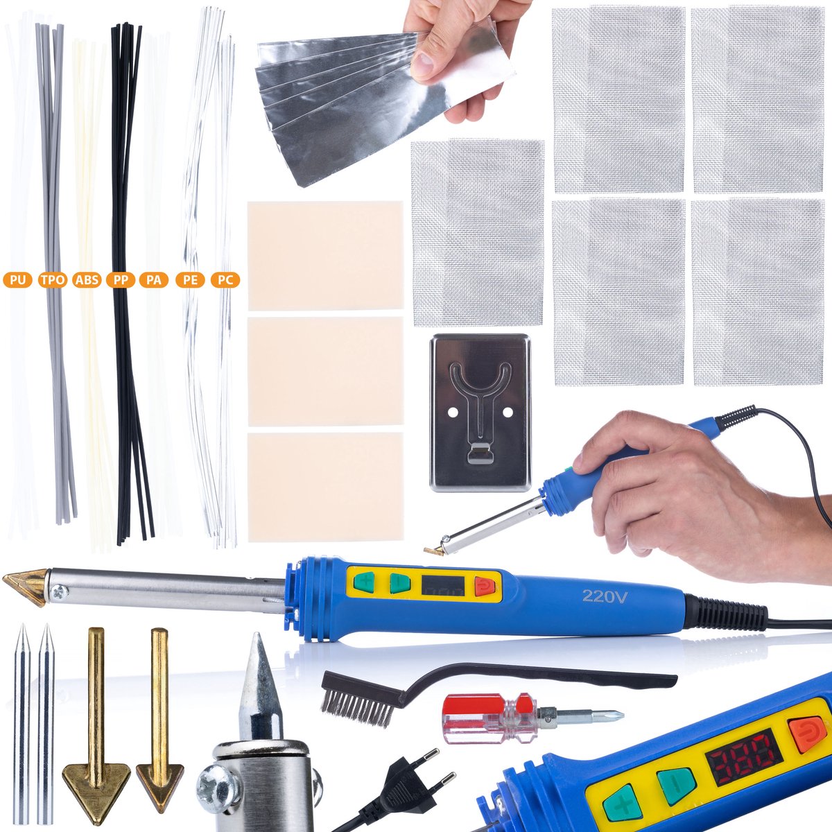 Rosfix Soldeerbout Set Blue Kong RBK120W - 120W, Variabele Temperatuur 200–600°C