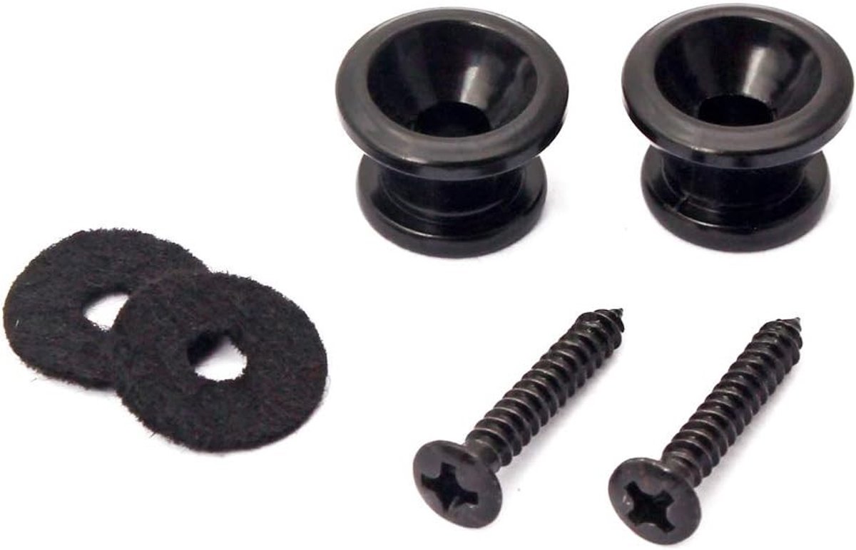 Gitaarriem Sloten Metalen Knoppen en Pins, Zwart