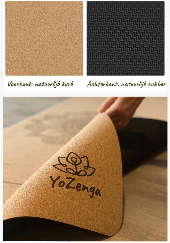 Premium yoga mat - Yogamat Kurk - Yoga Beoefenen - Natuurlijk Materiaal - 70 x 12 x 12 cm — afbeelding 4