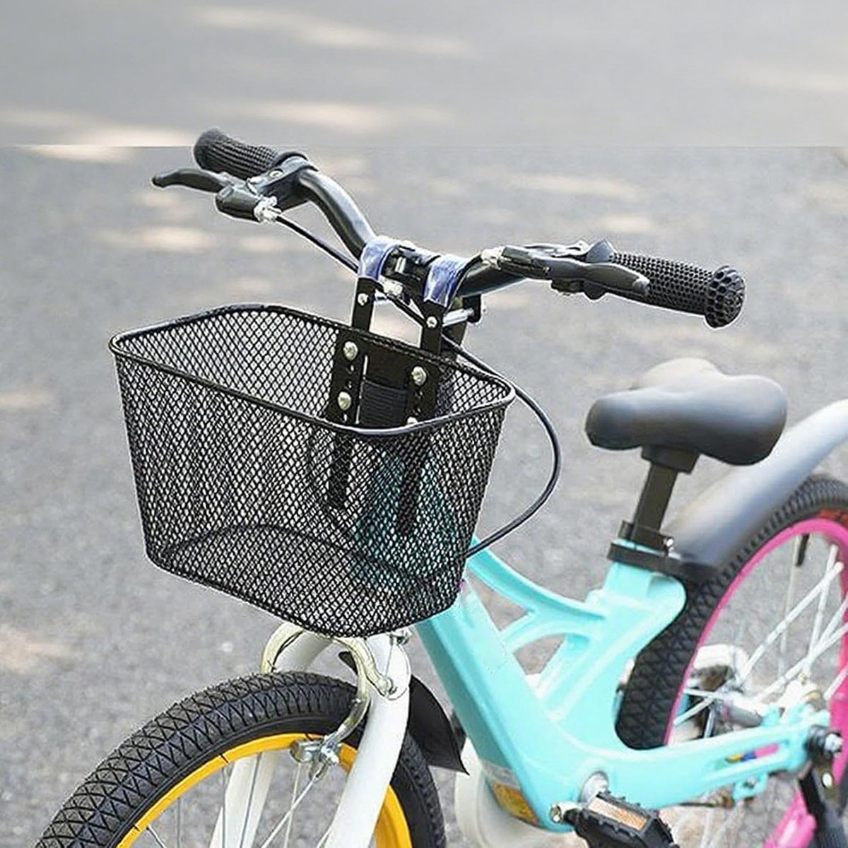 Kinderfietsmand - Stuurmand Bagagedrager - Fietsen en Uitstapjes - Roestvrij Metaal - 26 x 17 x 15.5 cm - Zwart