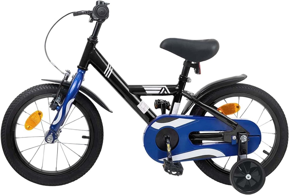 Kinderfiets sfiets sfiets Leren Fietsen Dubbele Rem 16 Inch Zwart