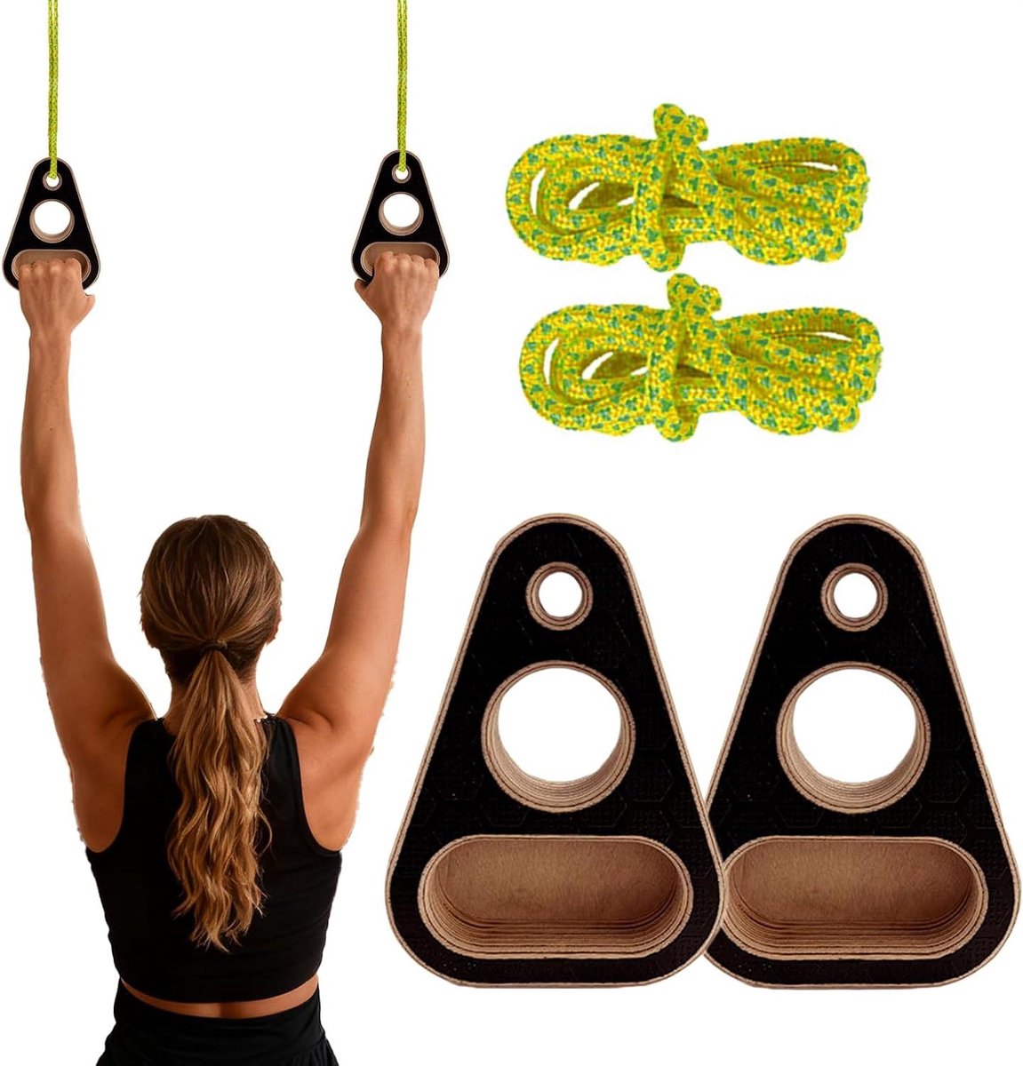Klimtrainingsbord - Vingerplank - Krachtopbouw - Houten constructie - 1 paar - Natuurlijk